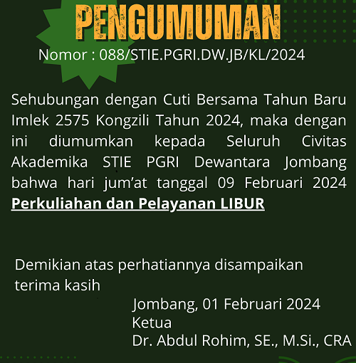 Pengumuman Libur Imlek 2024